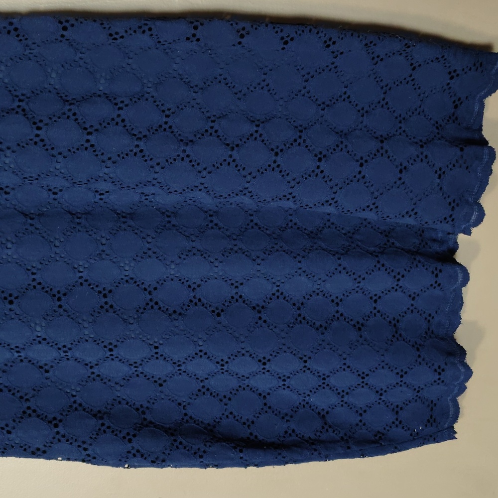 Ronni Nicole Navy Blue Cut Out Pattern Dress W Built In Lining Size PXL - Picture 6 of 7